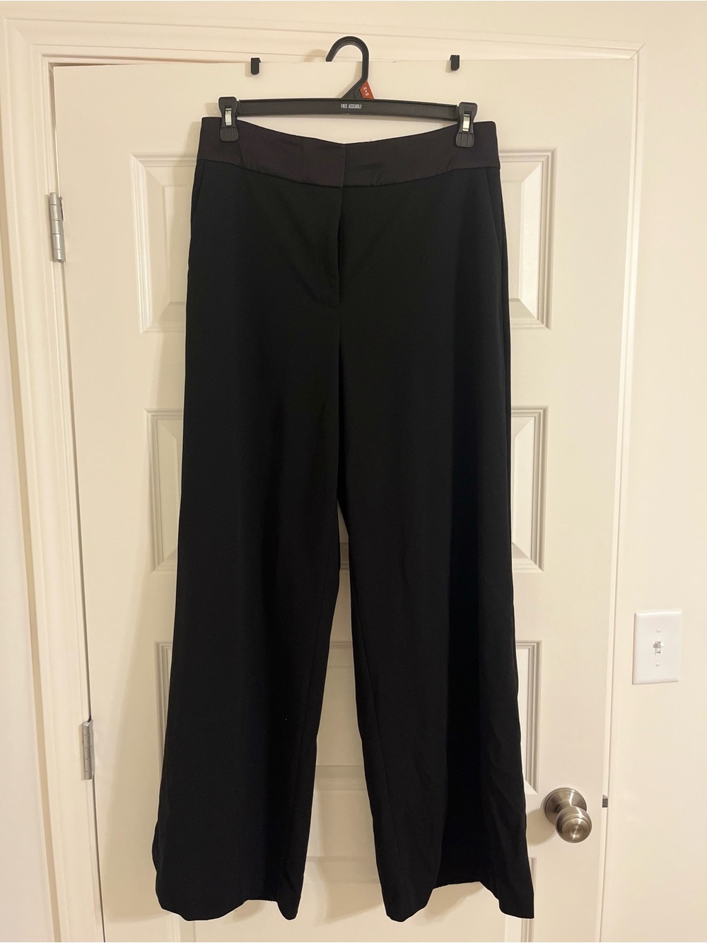 Calvin Klein Black Wide-Leg Pants with Dark Waistband